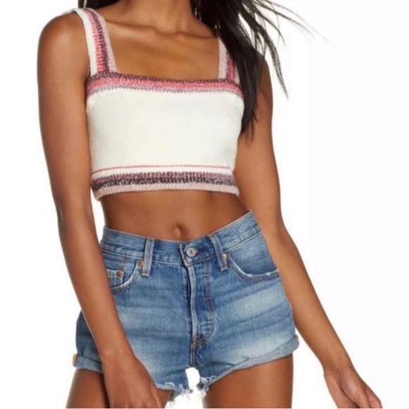Free People Tops - NWT Free People In the Sun Brami cropped tank top Ivory berry combo M